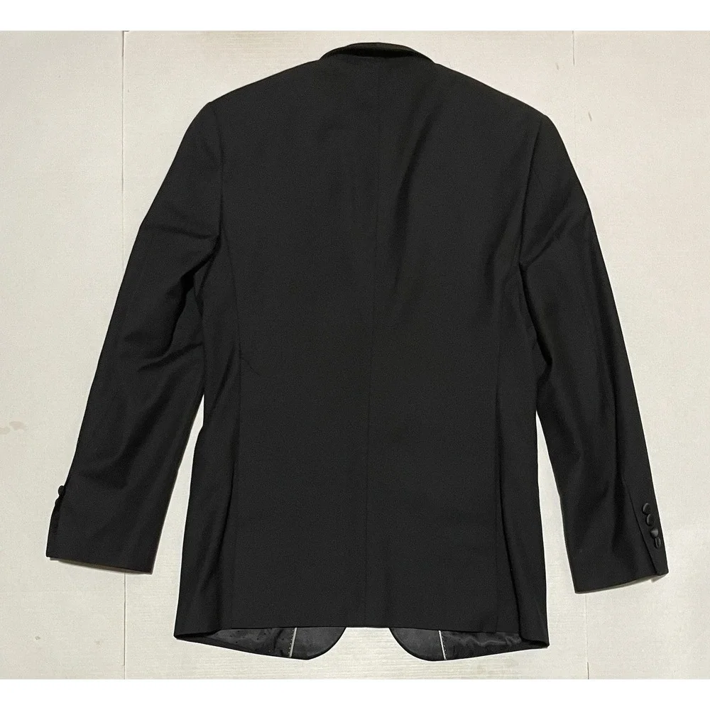 FERRECCI Black Slim Fit Tuxedo Jacket 36R Shawl Lapel 1 Button Formal Blazer